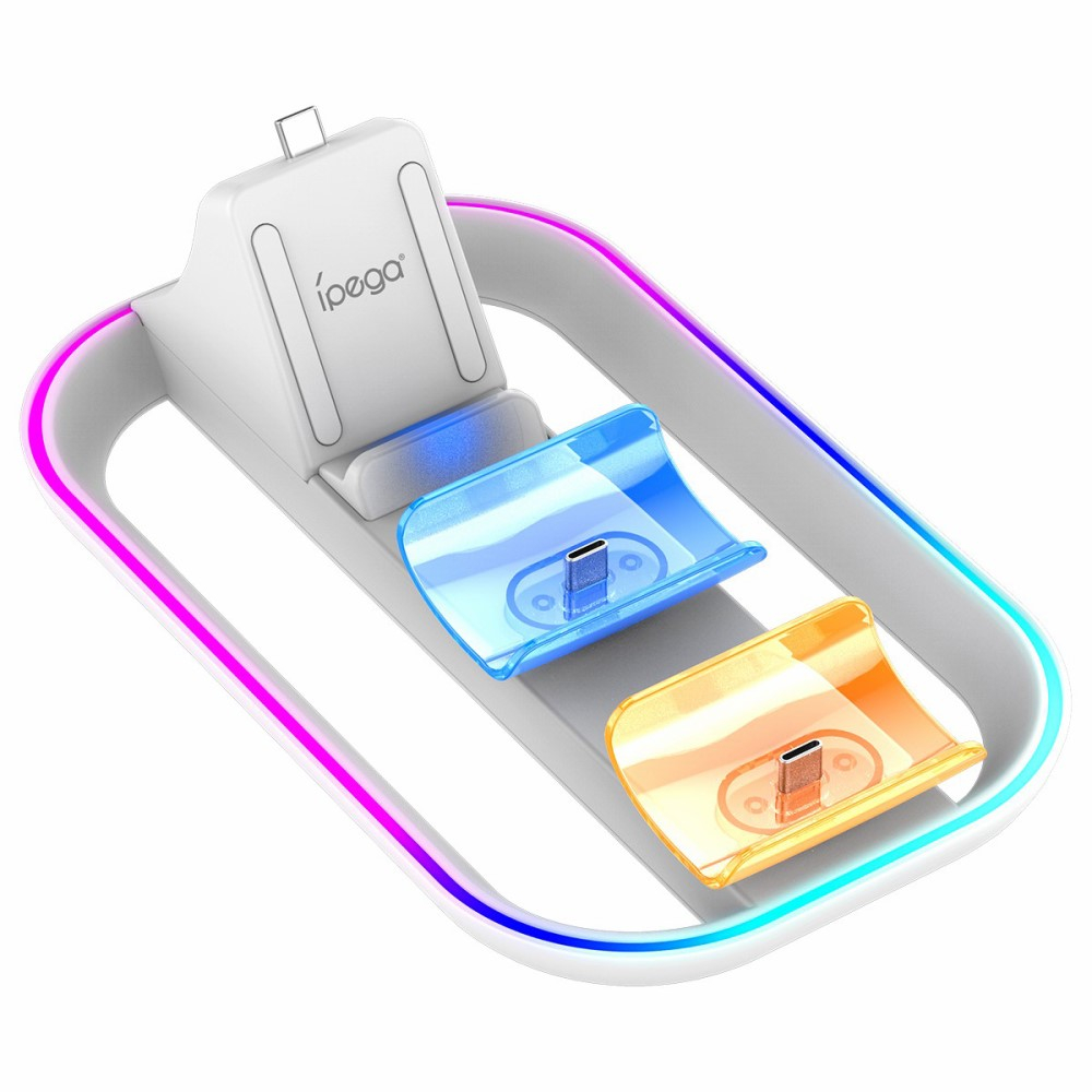 PlayStation Portal Remote Player und Dual Sense Controller Ladestation Charging Dockingstation mit RGB LED - Weiss