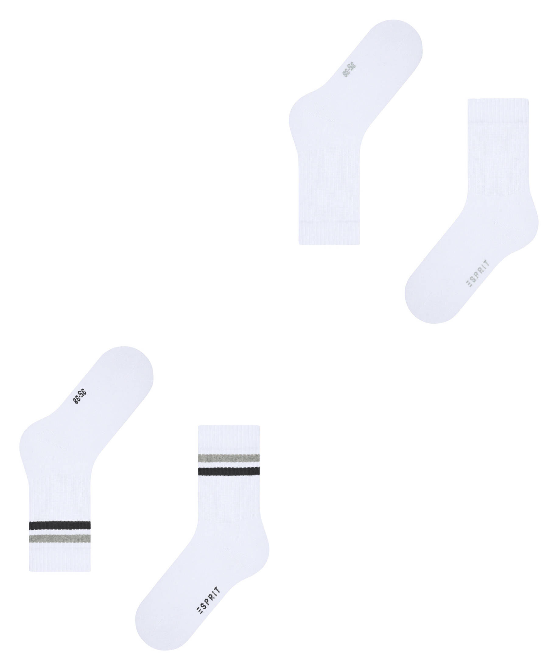 Esprit| Damen Socken Tennis Stripe 2-Pack