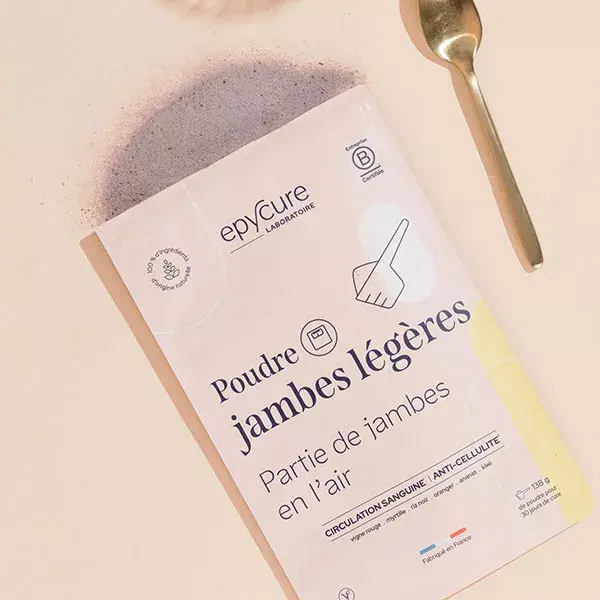 Pó Epycure para emagrecimento das pernas, para reduzir a celulite.