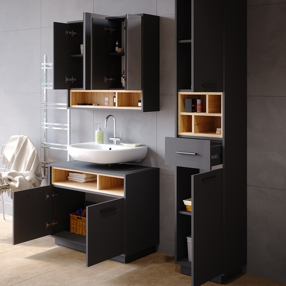 Vicco Badmöbel Set Beatrice Spiegelschrank Waschtischunterschrank Hochschrank