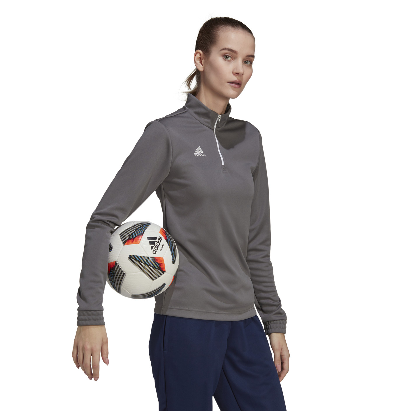 Adidas Entrada 22 Trainingstrui 1/4-Zip Dames Grijs Wit