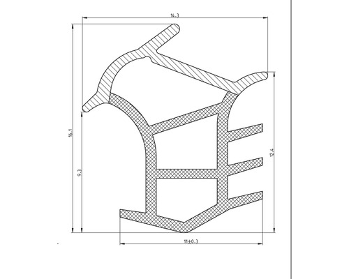 Vervangrubber, lichtgrijs, Hörmann voor ZK-deur