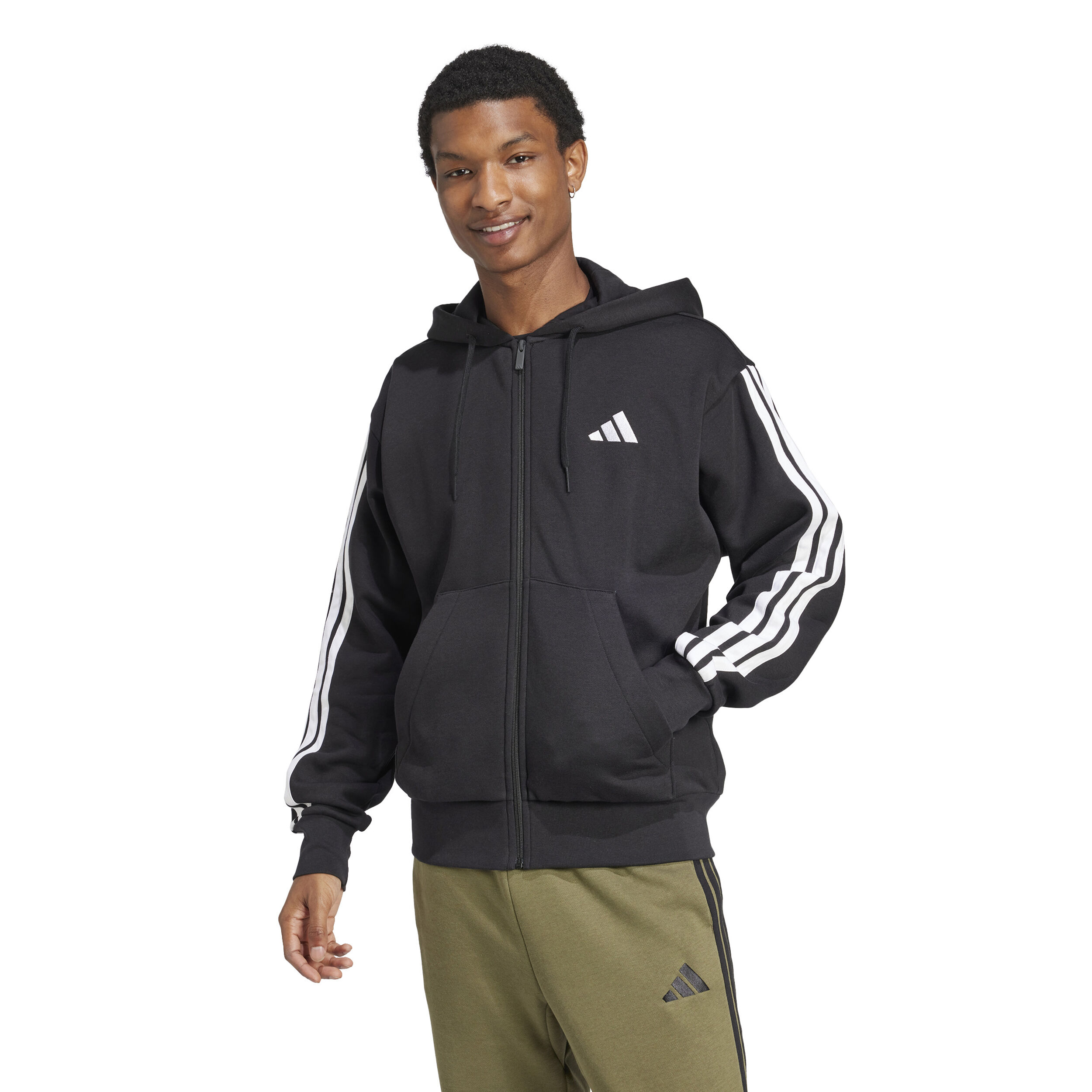 adidas Essentials 3 Stripes Gilet En Coton Hommes - Noir , Blanc