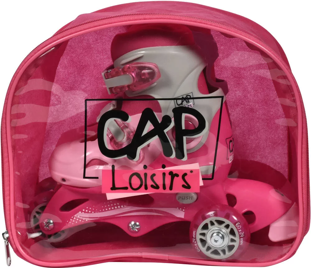 ROLLERS EVOLUTIFS 3 ROUES TAILLE 27-30 ROSE