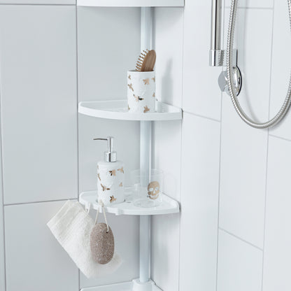 Etagère d'angle de douche extensible Gina blanche