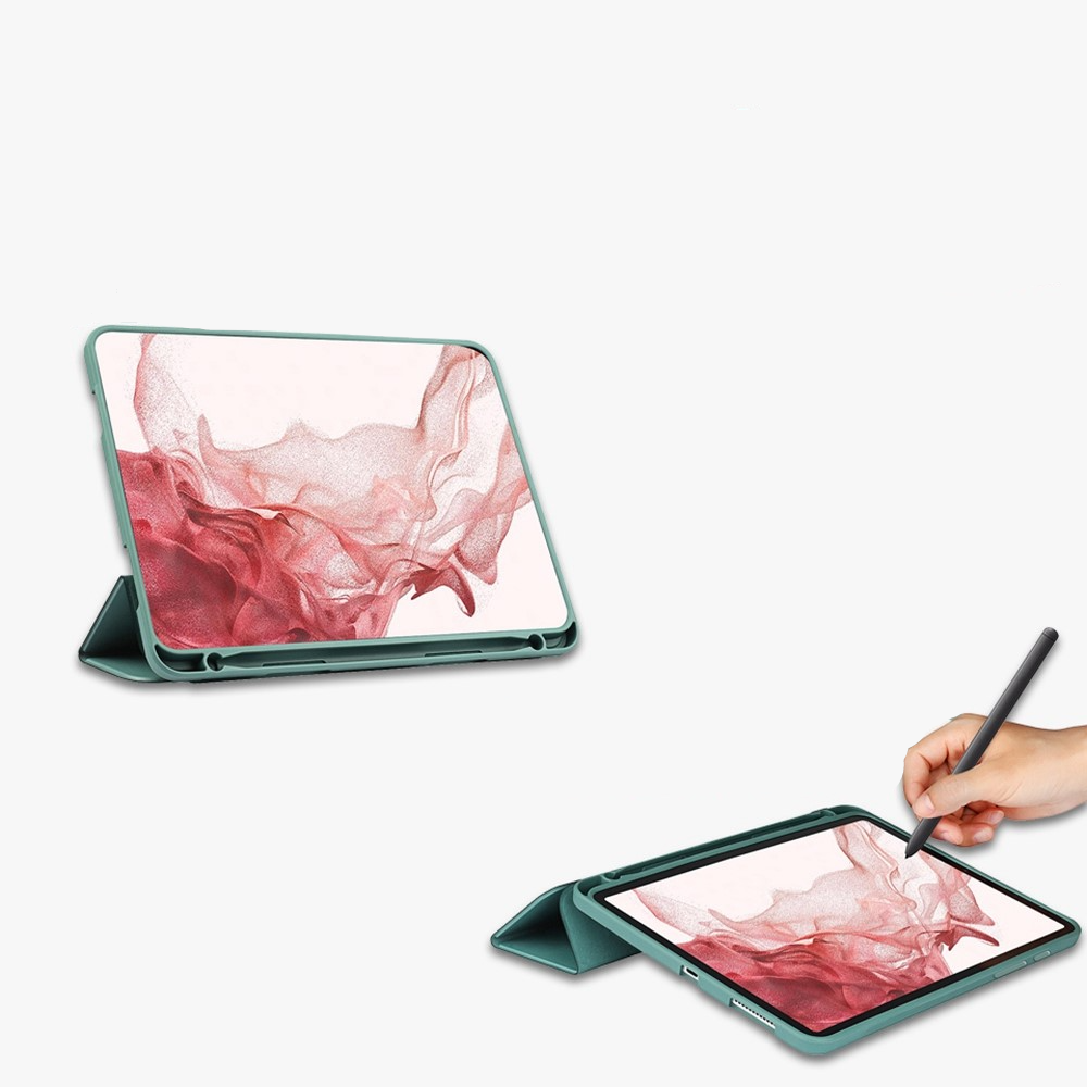 Samsung Galaxy Tab S8 Ultra Leder Tasche Smart Case Hülle   S-Pen Halterung - Schwarz