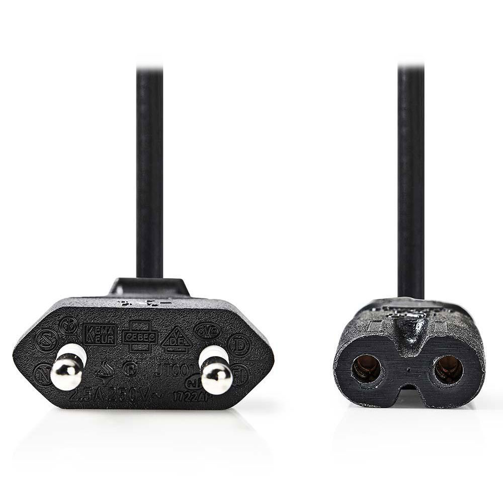 Nedis Câble d'alimentation bipolaire C7 noir - 2 mètres