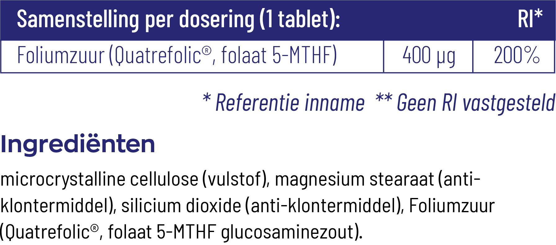 Vitakruid Actief Foliumzuur Quatrefolic® 5-Mthf 400 Mcg (90 tabletten)