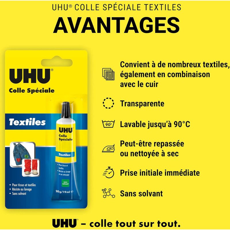 Colle créative UHU pour le textile 19 ml