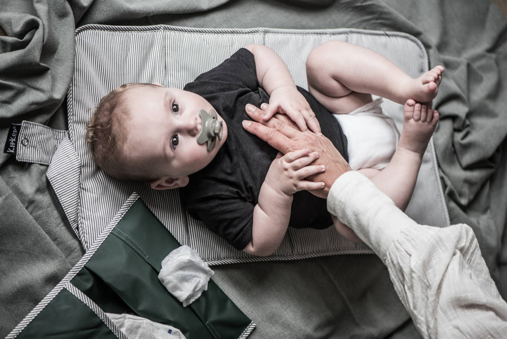 Napper verschoningsmatje + luieretui calming green