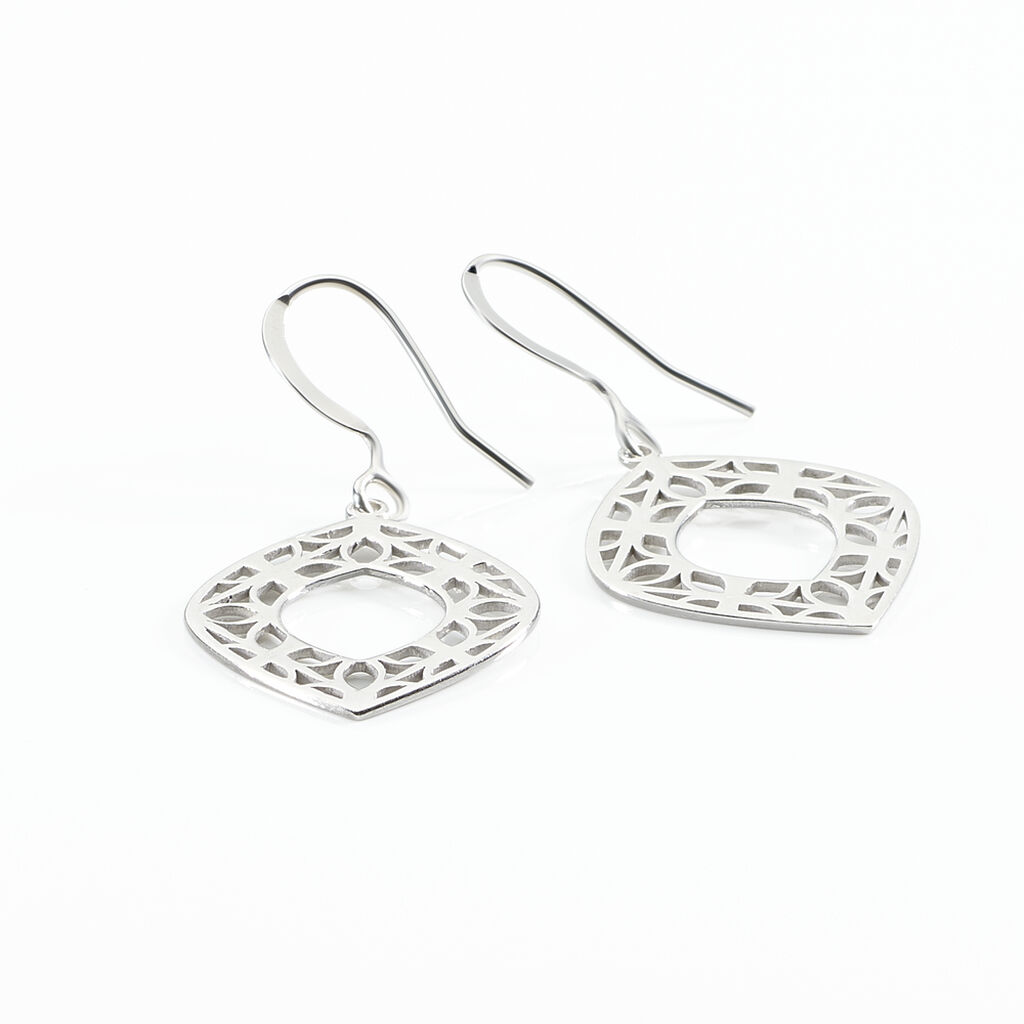 Boucles D'oreilles Pendantes Maurizia Argent Blanc