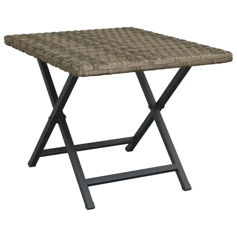vidaXL - Tafel inklapbaar - Grijs - Poly rattan - 45x35x32 cm