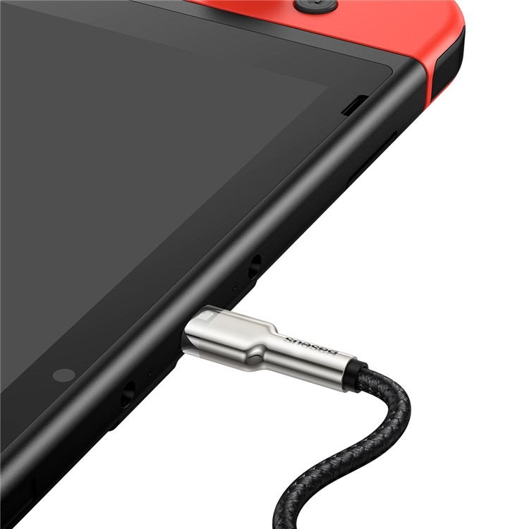 (1m) 100W USB C Nylon Ladekabel Datenkabel - Schwarz / Weiss