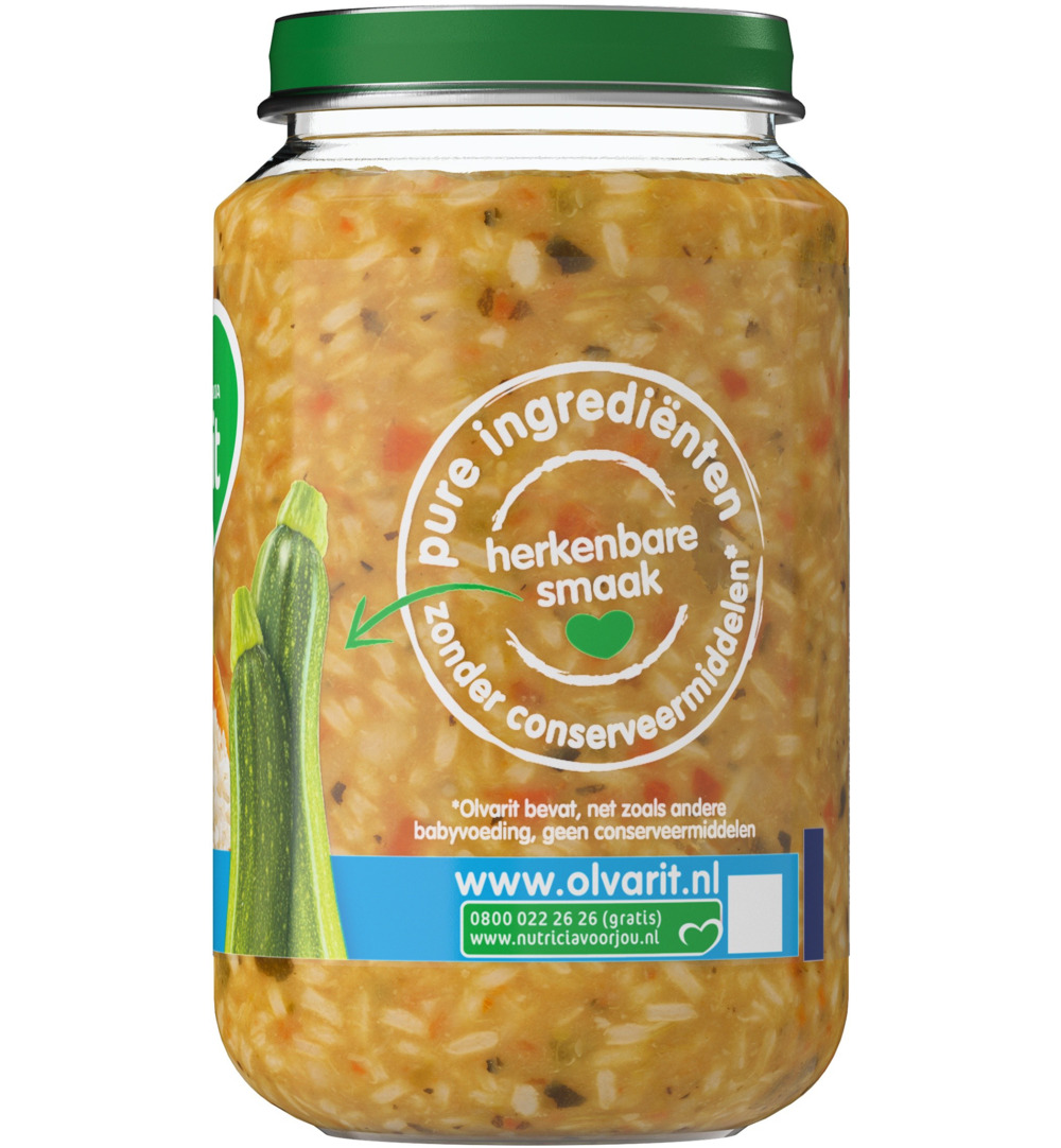Olvarit Courgette witvis rijst 8M13 (200 gr)