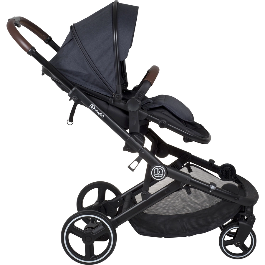 babyGO Geschwisterwagen Twinner Grey