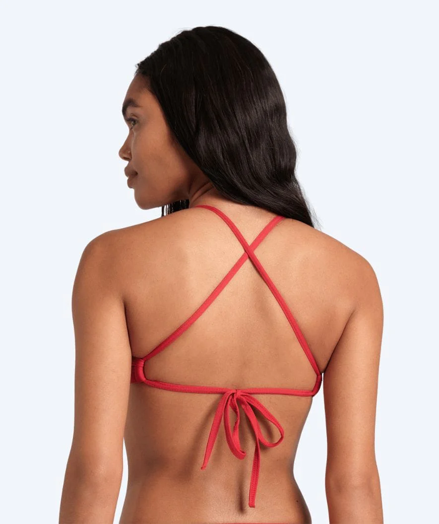 Arena bikini overdel til damer - Solid Tie Back - Rød