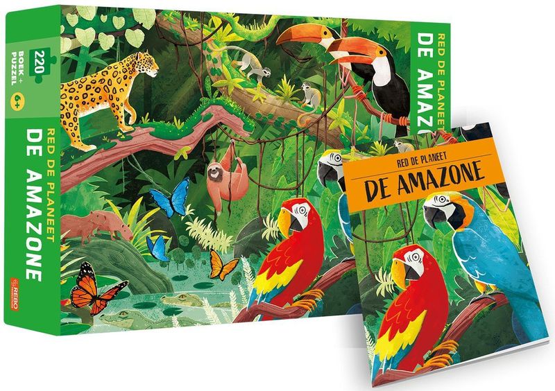 Rebo - Amazone - Boek + Puzzel - Multicolor - Paperback - Leeftijdsindicatie vanaf 7 jaar