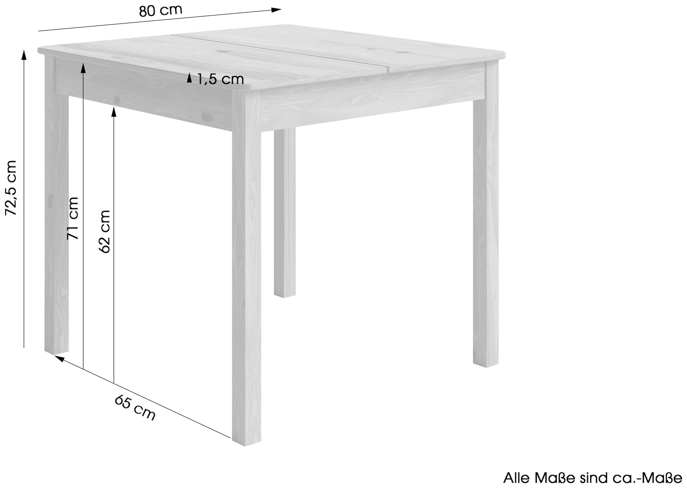 Home affaire Essgruppe »Malmö« Set, 5 Stk. tlg. bestehend aus Tisch und Stühlen in Kiefer Massivholz naturfarbig