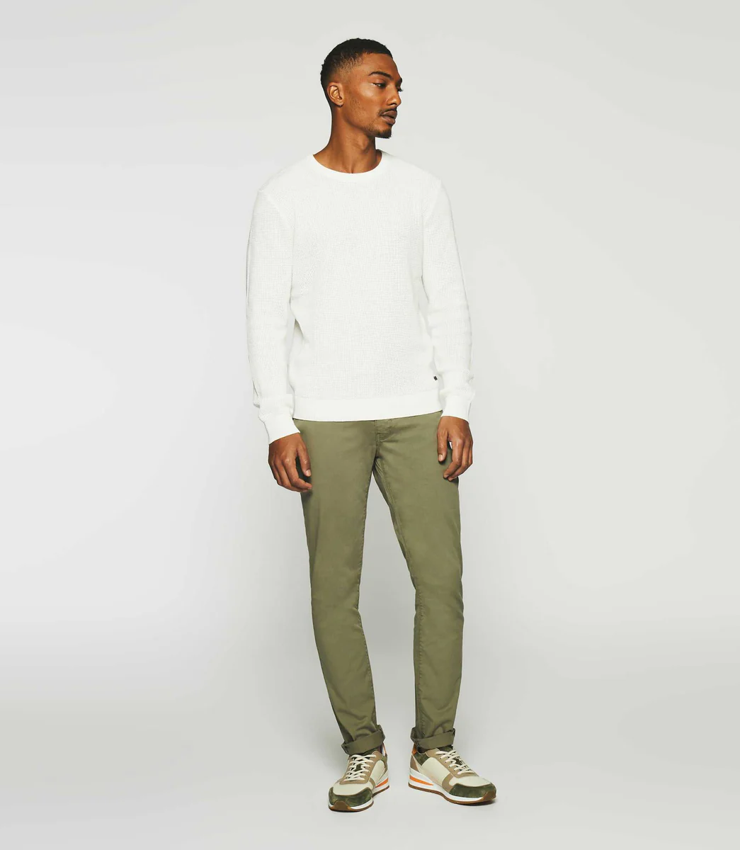 Pull col rond en coton écru DJANGO