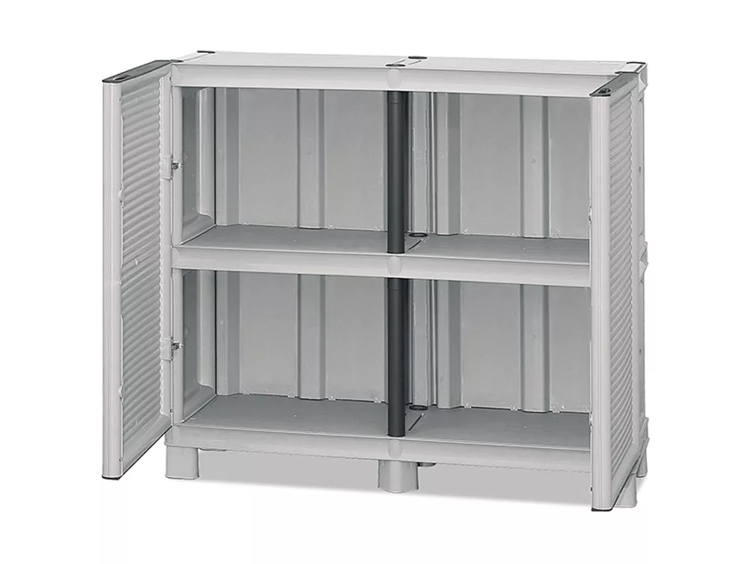 Armoire à pleine hauteur en polypropylène, portes bleues l 1000 x p 390 x h 920 mm