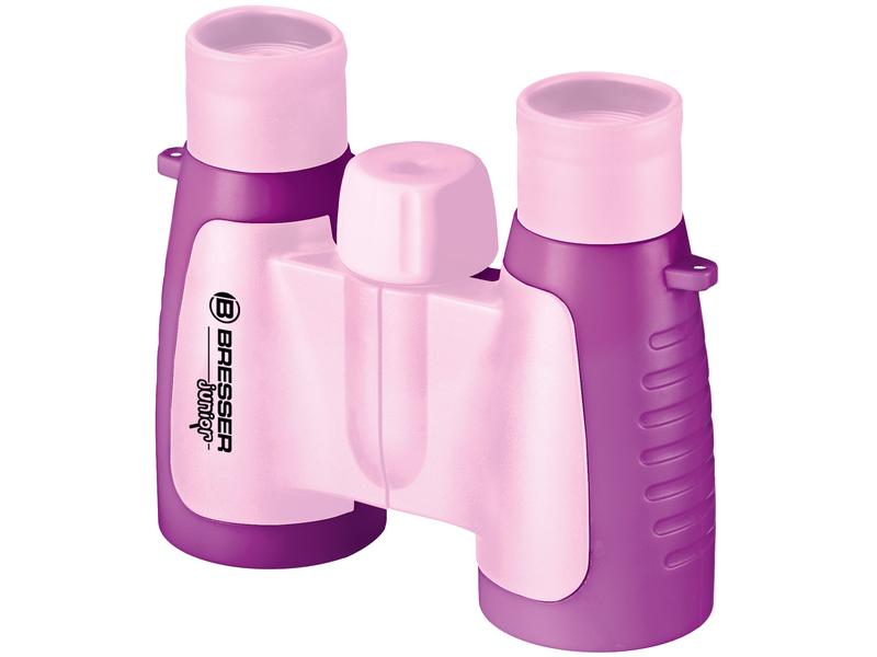 Bresser junior Outdoor Kinderfernglas Junior 3 x 30 pink Kinder-Feldstecher mit 3-fach Vergrösserung