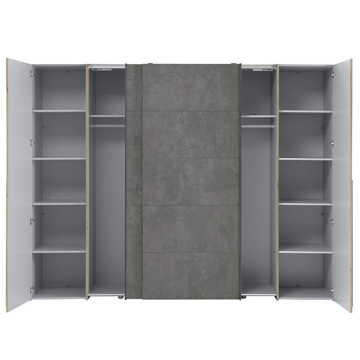 Kleiderschrank 4-trg. Naters Artisan Eiche,Betonoptik