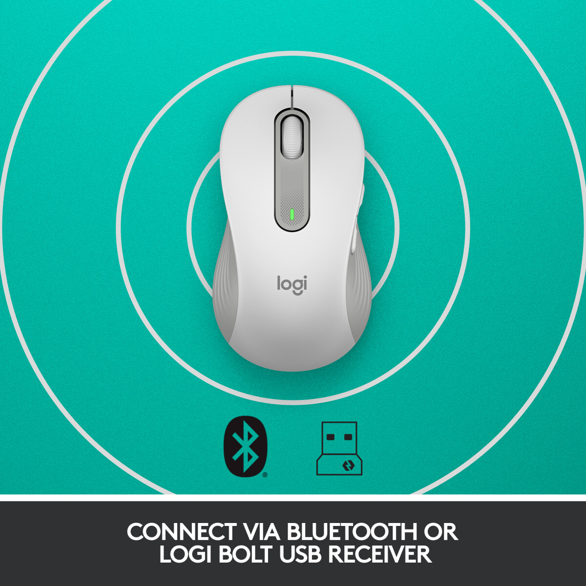 Logitech Signature M650 - Trådløs Mus - Venstrehåndet - Hvid