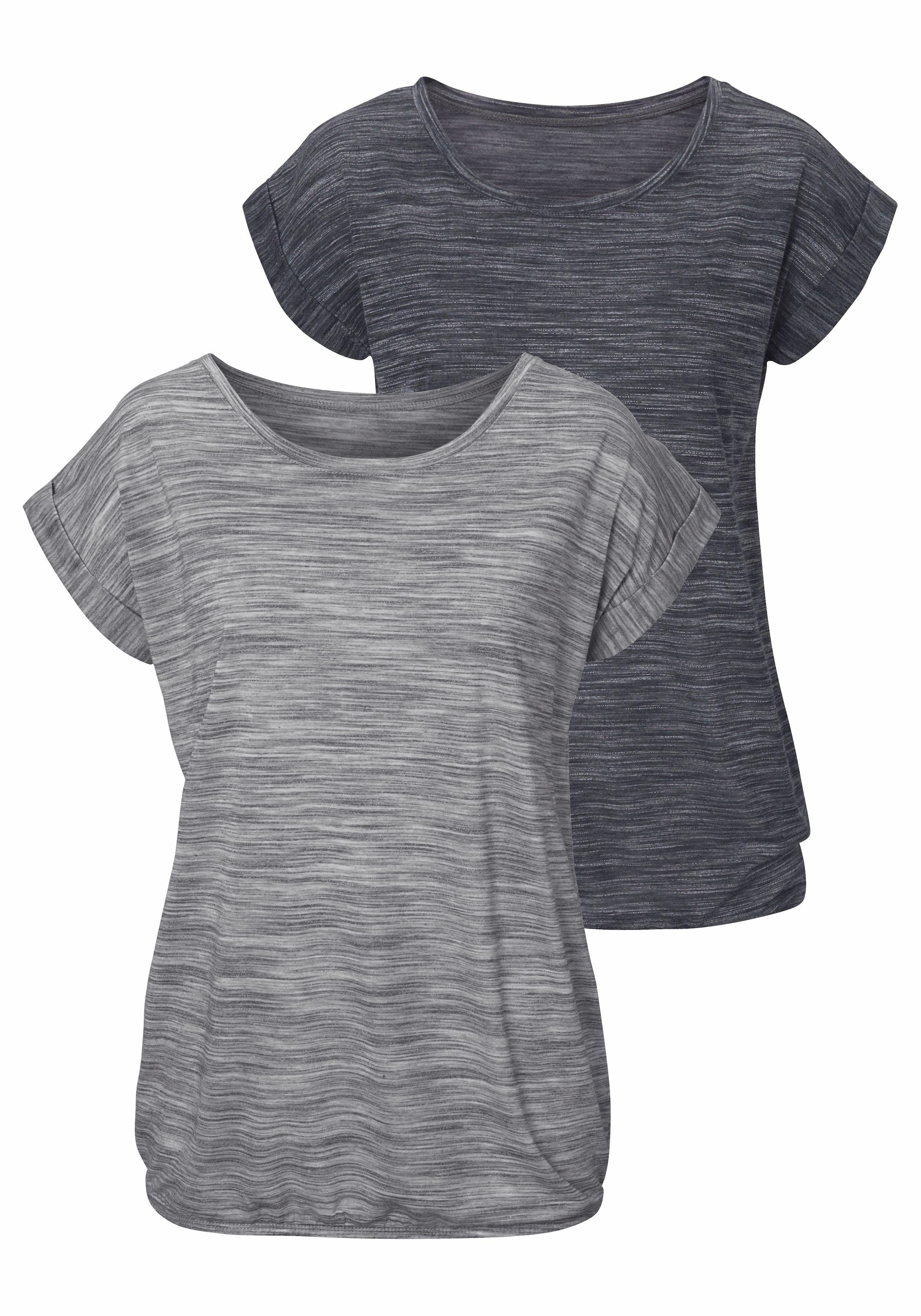 Beachtime Kurzarmshirt »mit Struktureffekt« 2er-Pack,  aus pflegeleichter Qualität