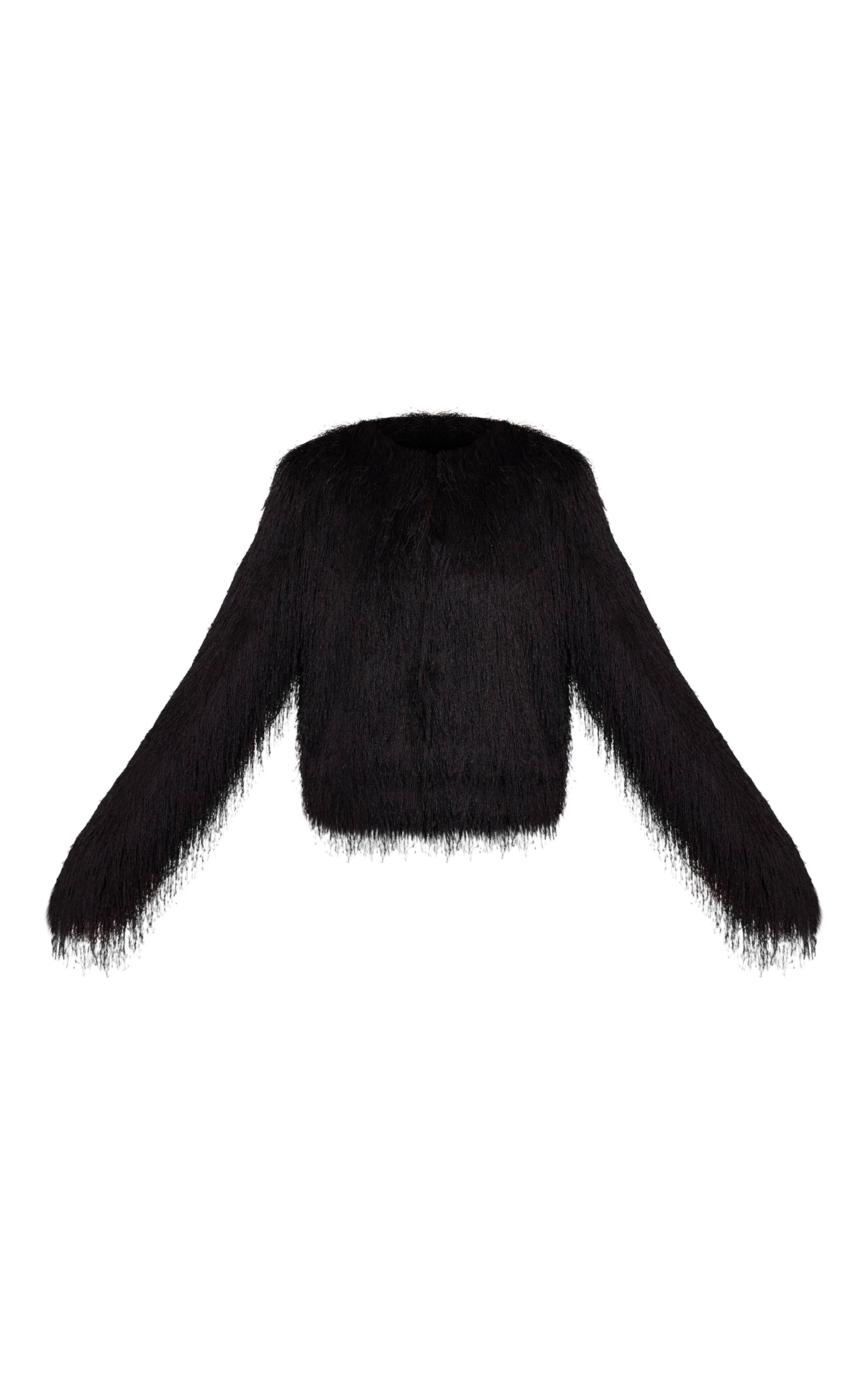 Noir Veste À Franges Sans Col Pour Grande Taille