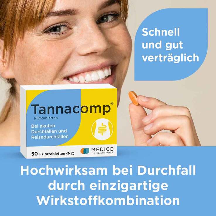 Tannacomp® Filmtabletten bei akutem Durchfall , 50 St