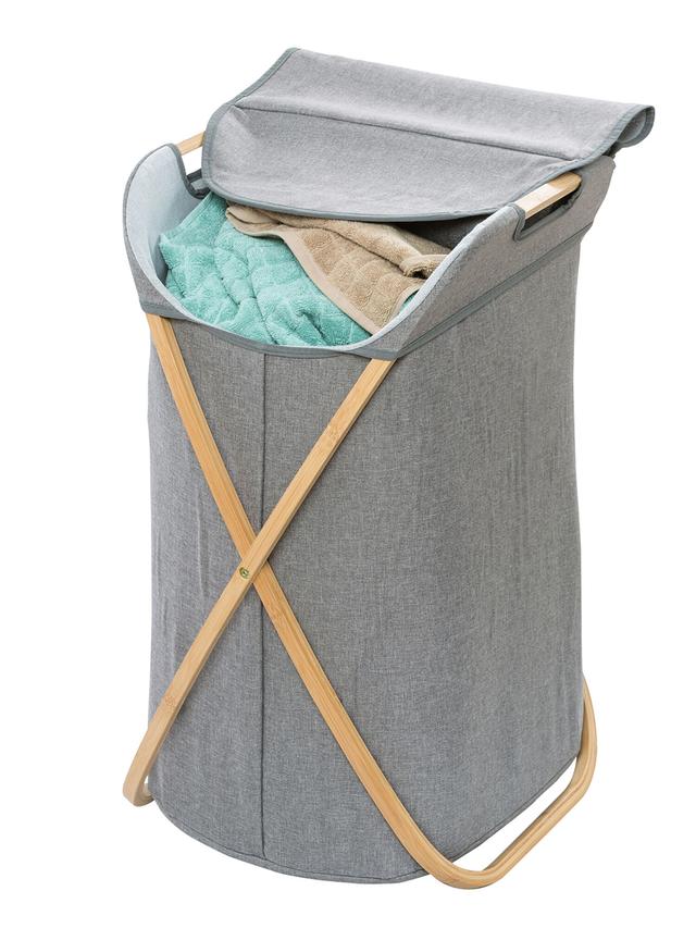 Wäschesammler Bahari, Wäschekorb, 79 l, Bambus