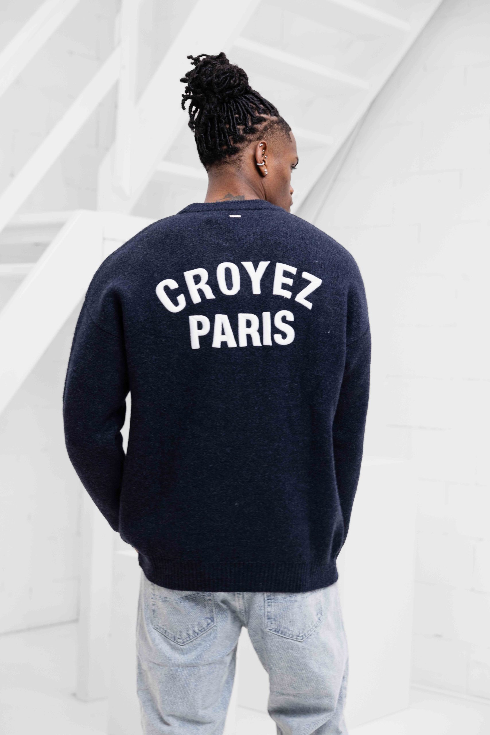 Croyez Paris Knit Sweater Heren Donkerblauw
