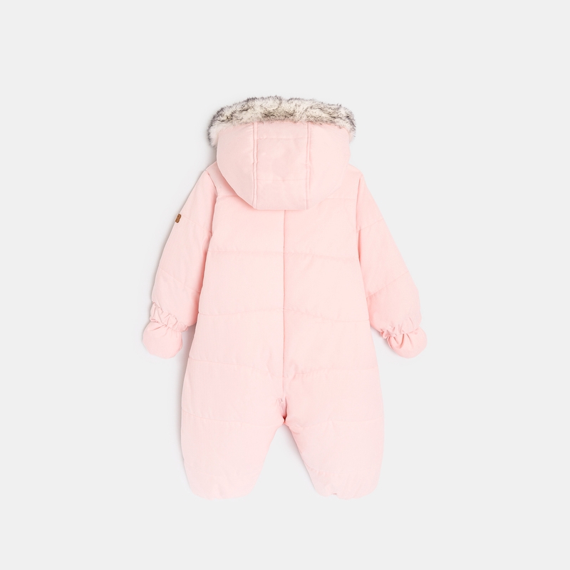 Combipilote doublée avec volants rose naissance