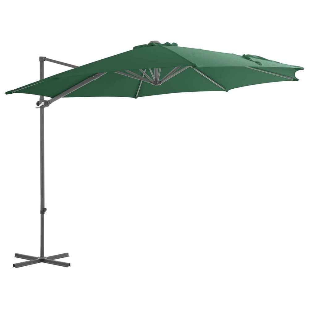 Parasol mobilier de jardin avec base portable diamètre 3 m vert