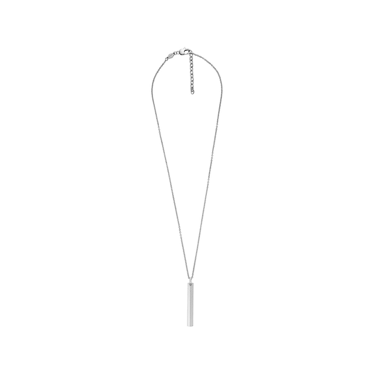 Collier FOSSIL acier inoxydable motif rectangulaire 60 cm