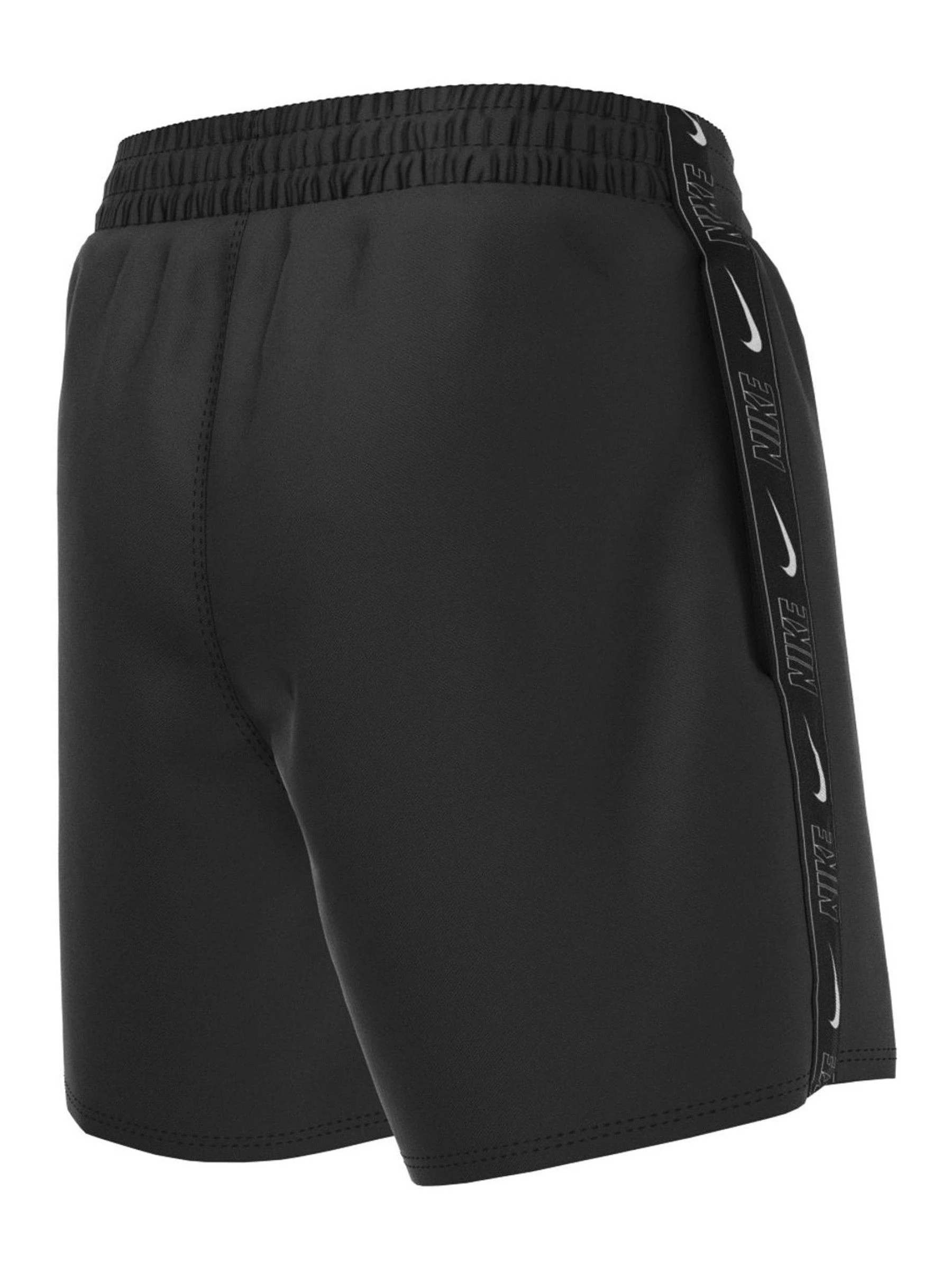 Zwart - Nike Swim Logo Tape 4 Inch Volley Shorts