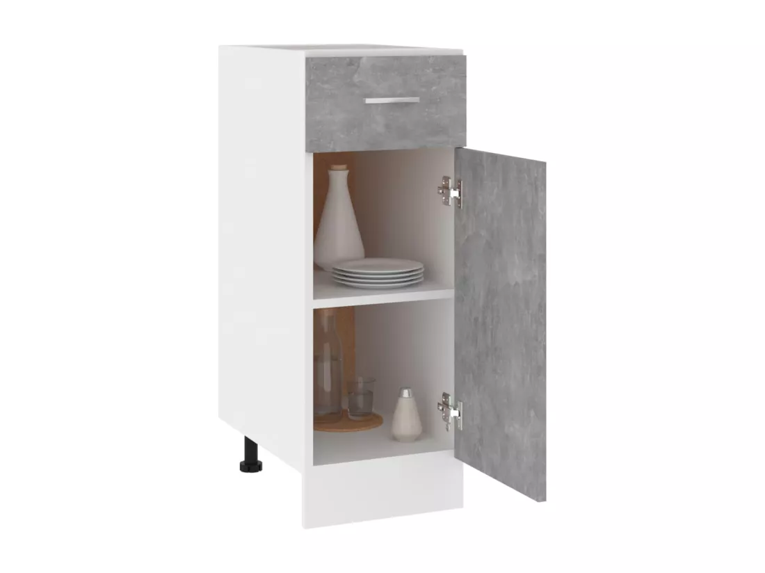 Armoire de plancher à tiroir Gris béton 30x46x81,5 cm Aggloméré