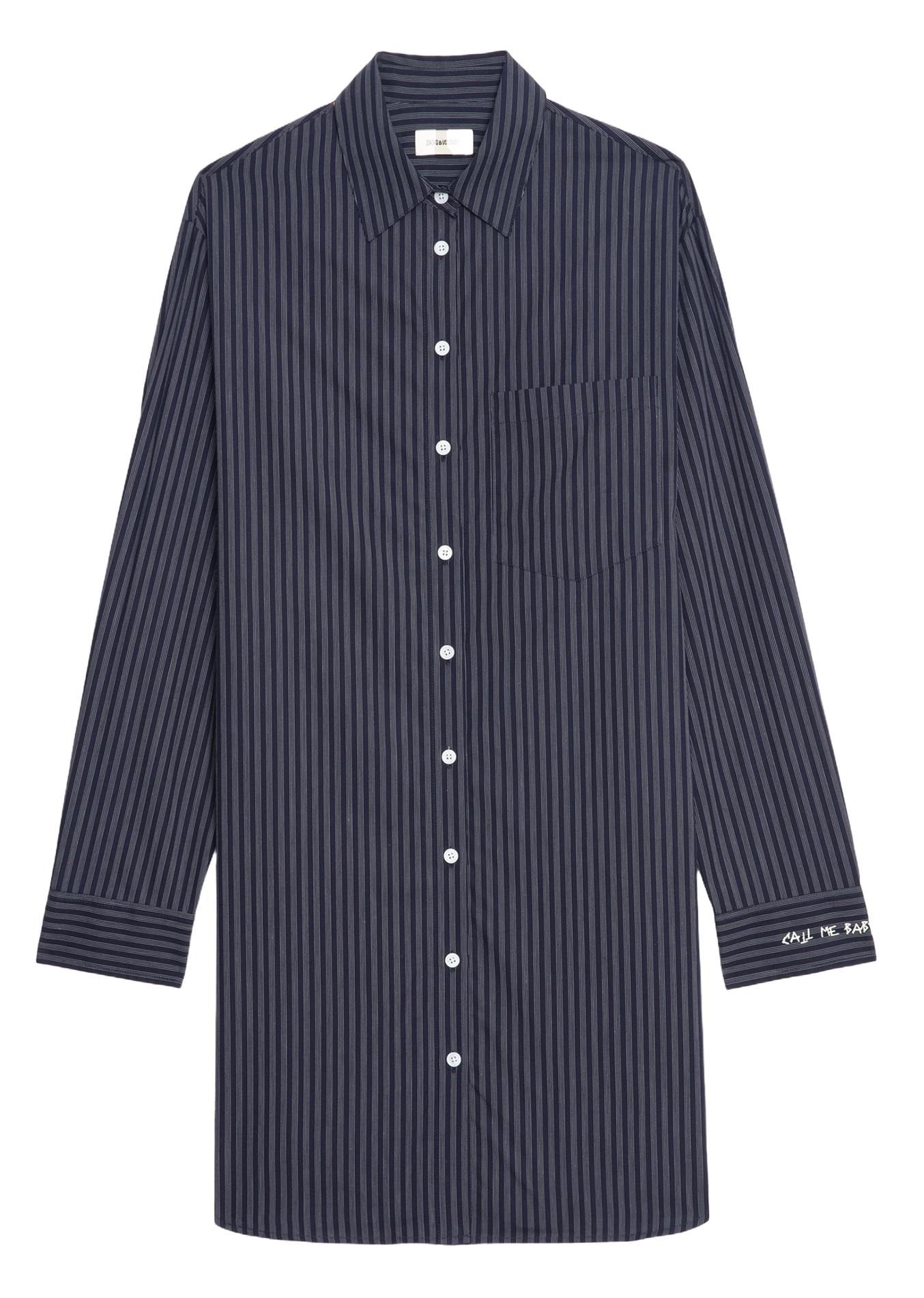 RORNING POP - Robe courte en coton rayé | Bleu