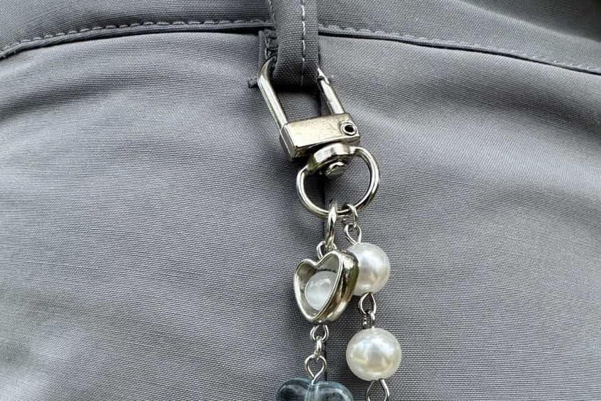 Coolkiss - Ster Faux Pearl Hart Legering Tas Charm Sleutelhanger