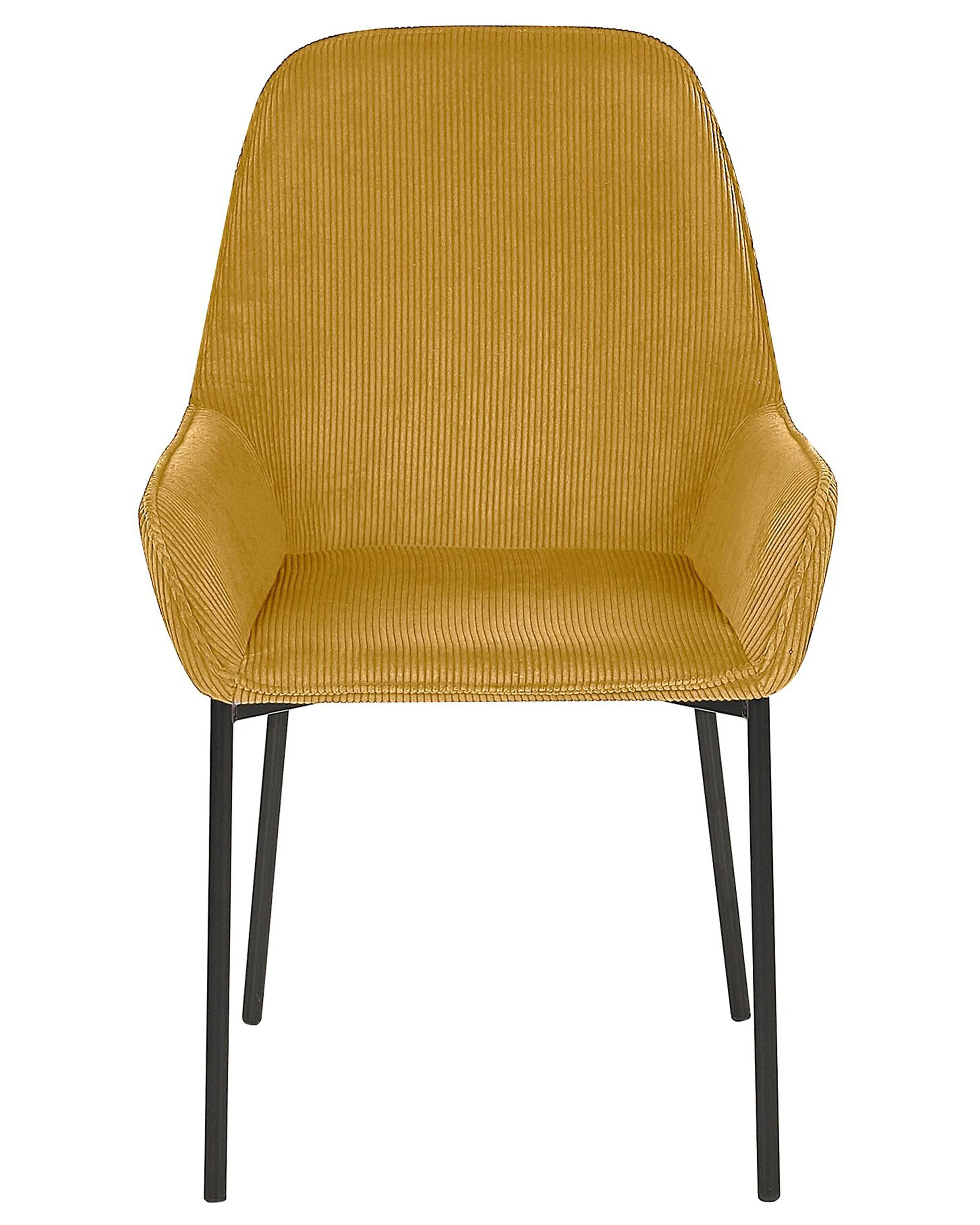 Set van 2 eetkamerstoelen LOVERNA Corduroy Mosterdgeel