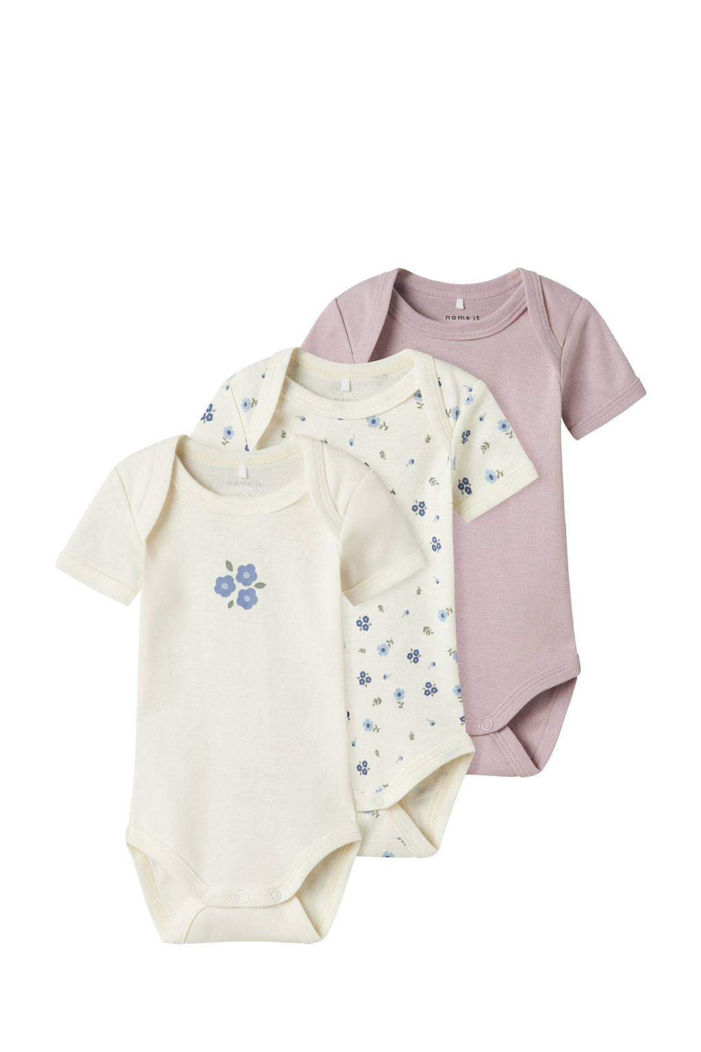 NAME IT romper NBFBODY - set van 3 ecru/mauve