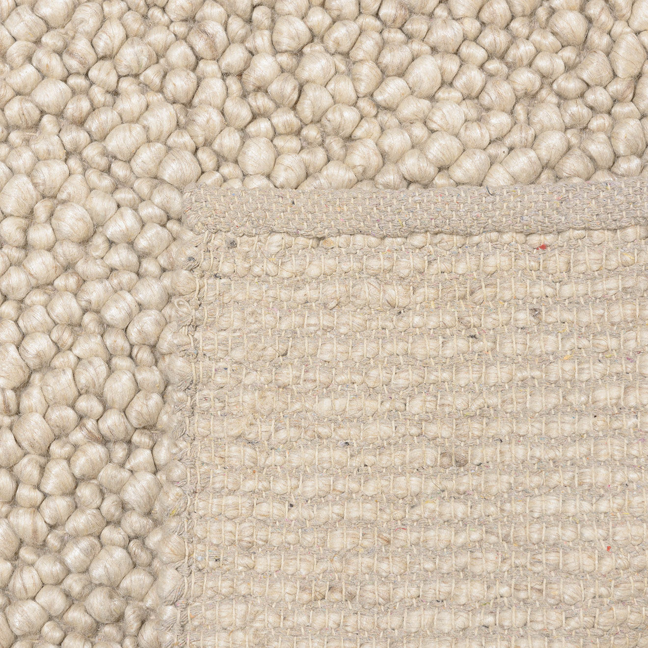 Macabane Tapis en Laine bouclée Quentin beige - 290x200 cm