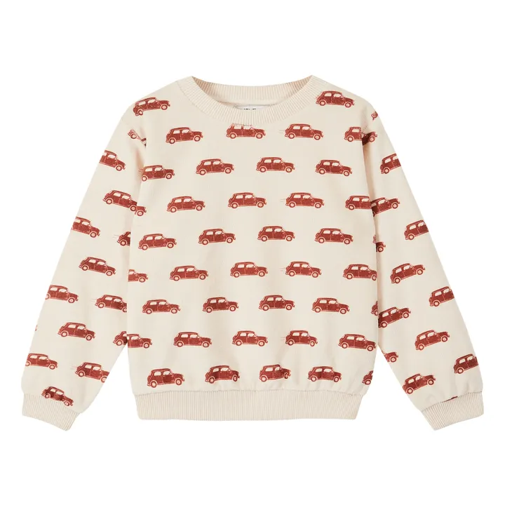 Emile et Ida Sweat Coton Bio Voitures | Ecru