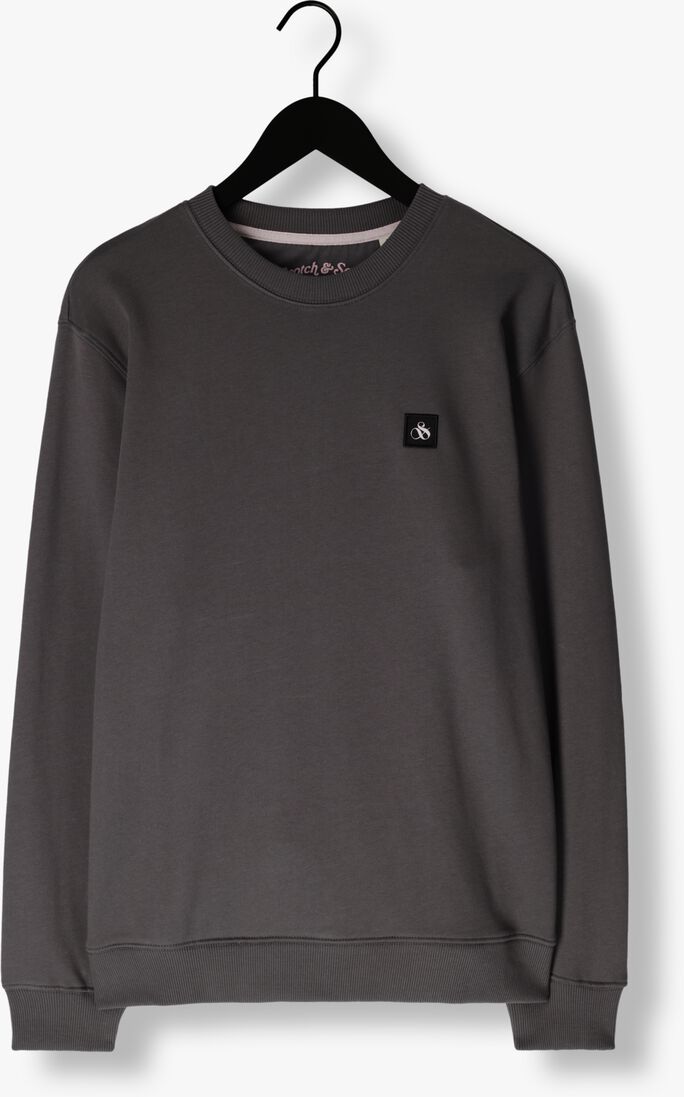SCOTCH & SODA antraciet scotch & soda trui essential logo badge sweatshirt