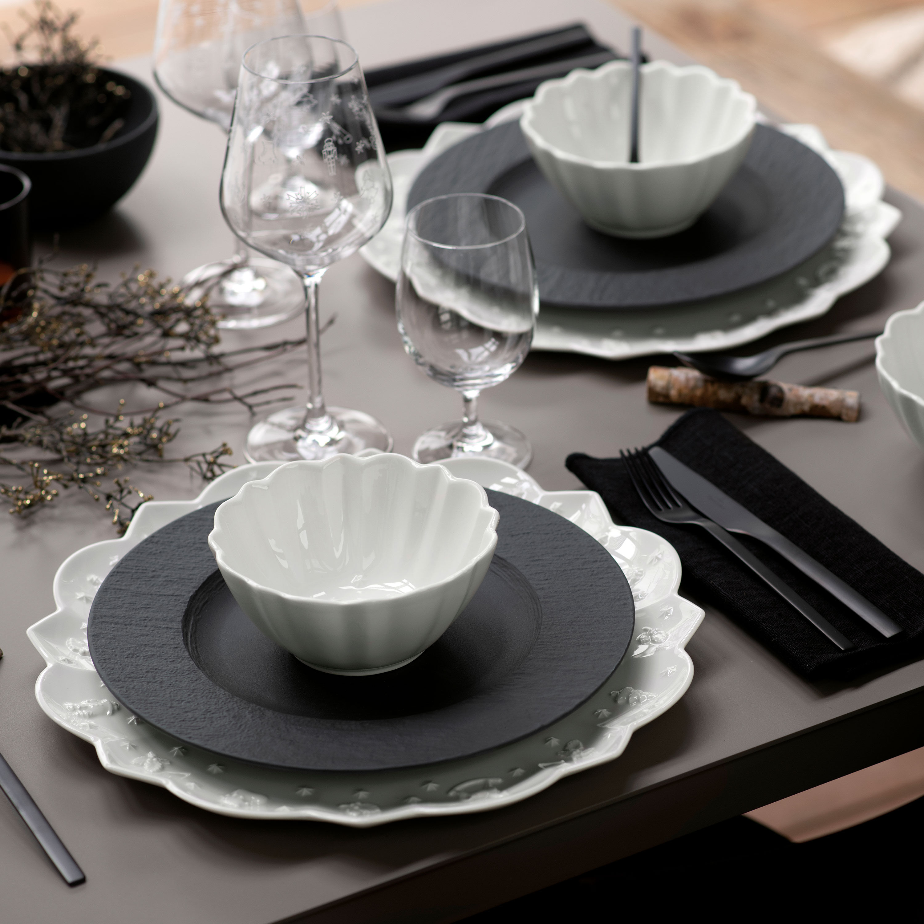 Manufacture Appetizer and dessert plate Black, 8.6'', Premium Porcelain