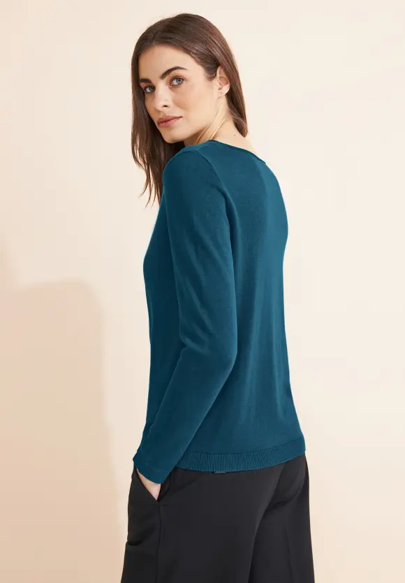 Basic Feinstrickpullover - bright turquoise