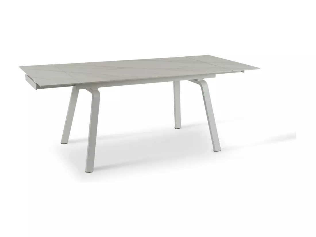 Dylan Table Extensible (140/200 x 80 cm) en Céramique Blanche