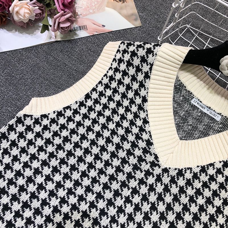 Hevnir - Pied-de-poule gebreid vest