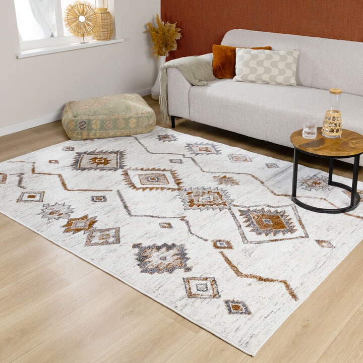 Hoogpolig vloerkleed - Blend Aztec Terra | Uniek design