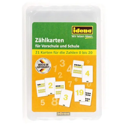 Idena Zählkarten, 21 Stück, Zahlen von 0 20